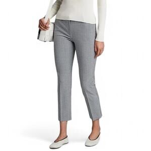 Theory Women's Treeca 4 Pant Size 10 Blue Multi Check Plaid Stretch K0206211